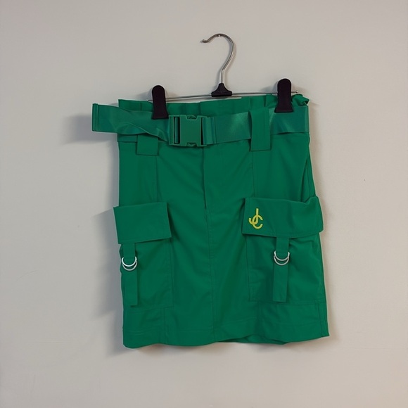 BNWOT Juicy couture women’s Green Belted paperbag Skirt with cargo Pockets sizes - Picture 5 of 9